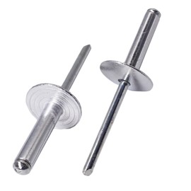 SKIR'CO (Pack of 100) Large Flange Aluminium Blind Rivets 4.8 x 18 mm Steel Mandrel Aluminium Blind Rivets