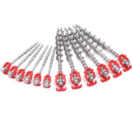 12 Pcs Aluminum Ground Anchors, Non-Rust Cast Tent Stakes Heavy Duty Metal Tent Stakes Pegs Ideal for Tents, Canopies, Sheds, Car Ports, Swing Sets Outdoors