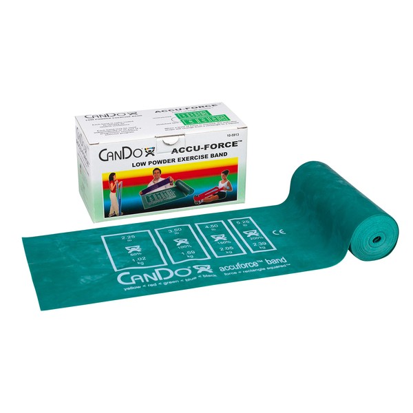 Cando 10-5913 AccuForce Exercise Band Roll, 6 yd Length, Green-Medium