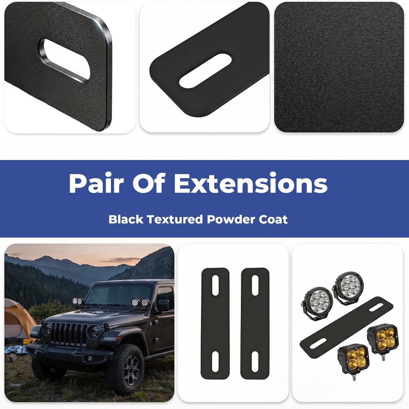 2 Pack Ditch Light Bracket Extensions Compatible with Most Truck