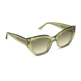 DIFF | The White Lotus Thailand Designer Cat Eye Sunglasses for Women UV400, Light Green Crystal + Olive Gradient