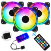 3 Pack RGB Case Fans, 120mm Ultra-Quiet RGB Chassis Cooling