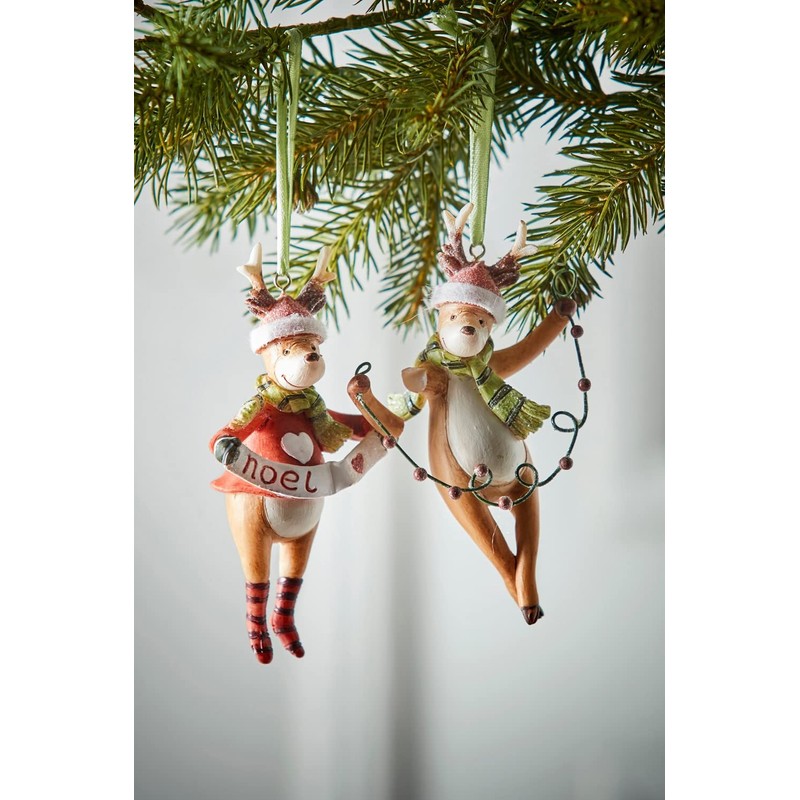 Jolly Christmas Tree Decorations, Pack of 2