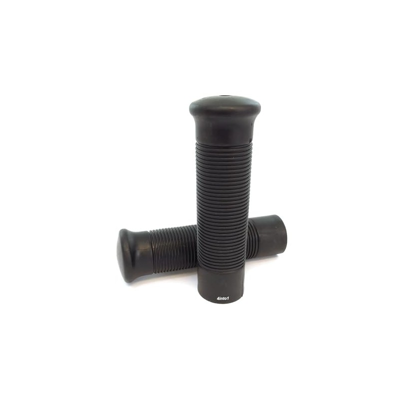 4into1 Bomber Black Motorcycle Grips - 7/8" Bars - Retro