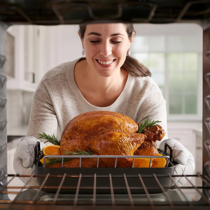 HIC Kitchen Roasting Pro V-Shaped Baking Rack, Chrome-Plated Steel, For