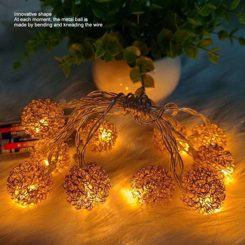 LED Light String Innovative Iron Wire Round Ball String Lights