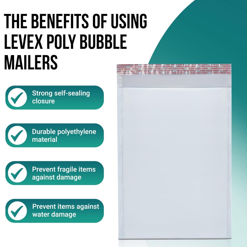 Levex - #3 8.5" x 14.5" [5 Pack] Poly Bubble