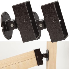 Swivel Railing Connector Brackets (2-Pack) - 3.6"x1.6" Aluminum Angled Post Supports for Deck ,Stairs,Fence, Porches, Pavilions, Pergolas-Includes Screws-Easy Vertical Adjustment