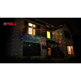 LedMall Motion 8 Patterns in 1 Red, Green, and Blue Outdoor Christmas Laser Lights Projector with remote control and Security Lock