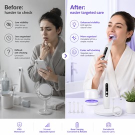 Electric Tonsil Stone Remover for Oral Care – Rechargeable Suction Tool with LED Light & Nozzles for Home Hygiene
