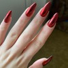 24PCS Press On Nails, Mirror Metal Stiletto Fake Nails, Almond