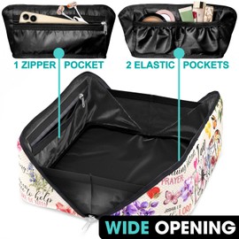 84hoods Large Capacity Waterproof Makeup Bag for Women. God Jesus Christian Faith Religious Gift. Multi-functional Portable Cosmetics Organizer, Storage for Toiletry, Accessories. I am Loved.