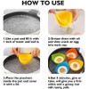 YomiFamily 4 Pack Silicone Egg Poacher Cups with Ring Standers,