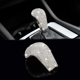 TOMALL Bling Gear Shift Knob Cover Compatible with Mazda 3 2020-2023 CX-30 Diamond Shifter Panel Interior Shift Gear Lever Cover Trim with Crystal Decorations for Car Shiny Accessories