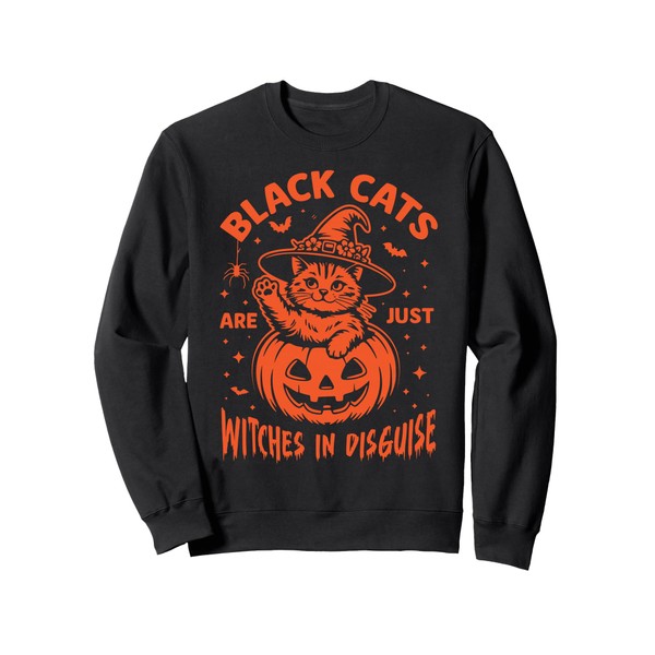 Halloween Pumpkin Black Cat Print with Hat witch, Pet Owner
