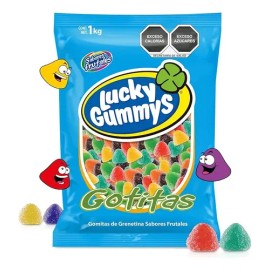 Gomitas Lucky Gummys Gotitas Sabores Frutales 1kg Grenetina