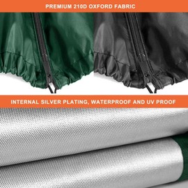 LATERN 2Pcs Rotary Washing Line Covers, 165CM x 16CM x 16CM Heavy Duty Waterproof Airer Cover with Anti-rust Zip & Drawstring Bag for Outdoor Clothes Airer Dryer, Garden Parasol (Black & Green)