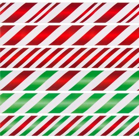 72 Feet Christmas Bulletin Board Borders Candy Cane Stripe Straight Borders Trims Peppermint Classroom Borders Holiday Bulletin Board Decorations for Candyland Xmas School Party Wall Decor,6 Styles