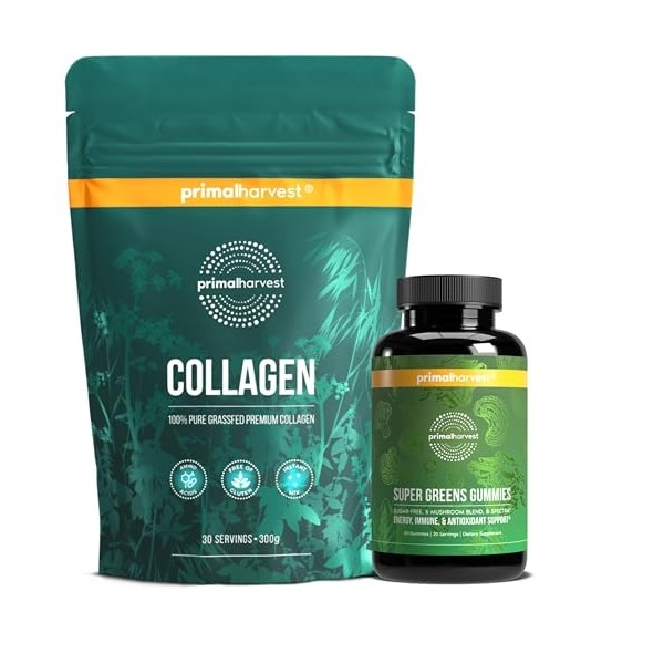 Primal Harvest Supergreens Gummies + Primal Collagen Powder | 2-Pack