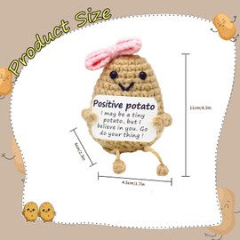 AABXX Mini Funny Positive Potato, 3 Inch Knitted Doll With Card for Cheer Up Gifts and Party Decorations, Cute Crochet Doll for Birthday Gifts