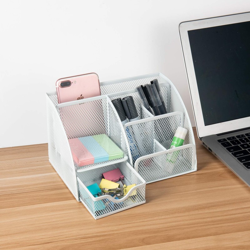VANRA™ Desk Organizer, Pen Holder, Metal Mesh Pen Stand with