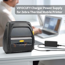 VIFOCUFY 12V Charger Adapter for Zebra Technologies ZQ510 ZQ500 ZQ520 ZQ600 ZQ610 ZQ620 ZQ630 ZR658 ZR668 QLN320 QLN220 QLn420 Series Direct Thermal Mobile Printer FSP048 FSP025 Power Cord Supply
