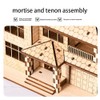 3D Wooden Puzzles for Adults,DIY Color Modern Villa Wooden Model