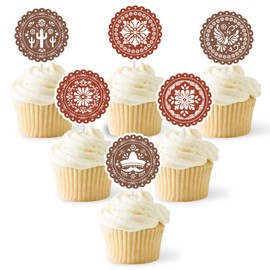 36Pcs Cielito Lindo Party Decorations - Cielito Lindo Papel Picado Cupcake Toppers for Birthday Baby Shower Mexican Cinco de Mayo Fiesta Two-color