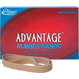 Alliance Rubber 27055 Advantage Rubber Bands Size #105, 1 lb Box Contains Approx. 60 Bands (5" x 5/8", Natural Crepe) Beige
