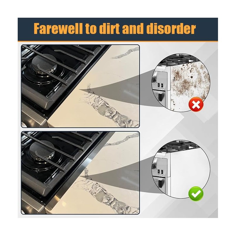 WEZCHUGHAOL Stove Gap Cover, Retractable Stainless Steel, 35-70 cm Length,