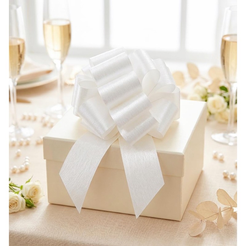 2PCS Pull Bow for Gift Wrapping, 10" Large Ribbon Bow,