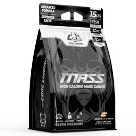 Core Champs Mass Gainer for Bulking | High Calorie + 50g Quality Whey Protein | Fast Digesting Carbs | Loaded with BCAAs | 15 Pounds (Cookies & Cream)