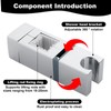 Adjustable Shower Bracket, 360° Rotation Shower Head Holder No Drilling