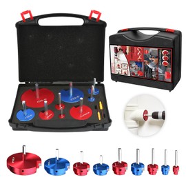 9 Pcs PVC Pipe Reamer Kit, Complete Premium PVC Reamer with 4", 3", 2-1/2", 2", 1-3/4", 1-1/2", 1", 3/4", 1/2" Head Aluminum, PVC Fitting Saver Suitable for Standard 1/2" Drills