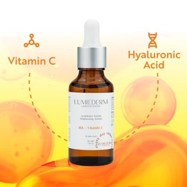 LUMIÉDERM LABORATORIES Hyaluron Serum, Vitamin C Serum Gesicht, HA+Vitamin C Aufhellendes Serum für alle Hauttypen Unterstützt gleichmäßige Hautfarbe, strahlenden Teint und jugendliches Aussehen,30 ml