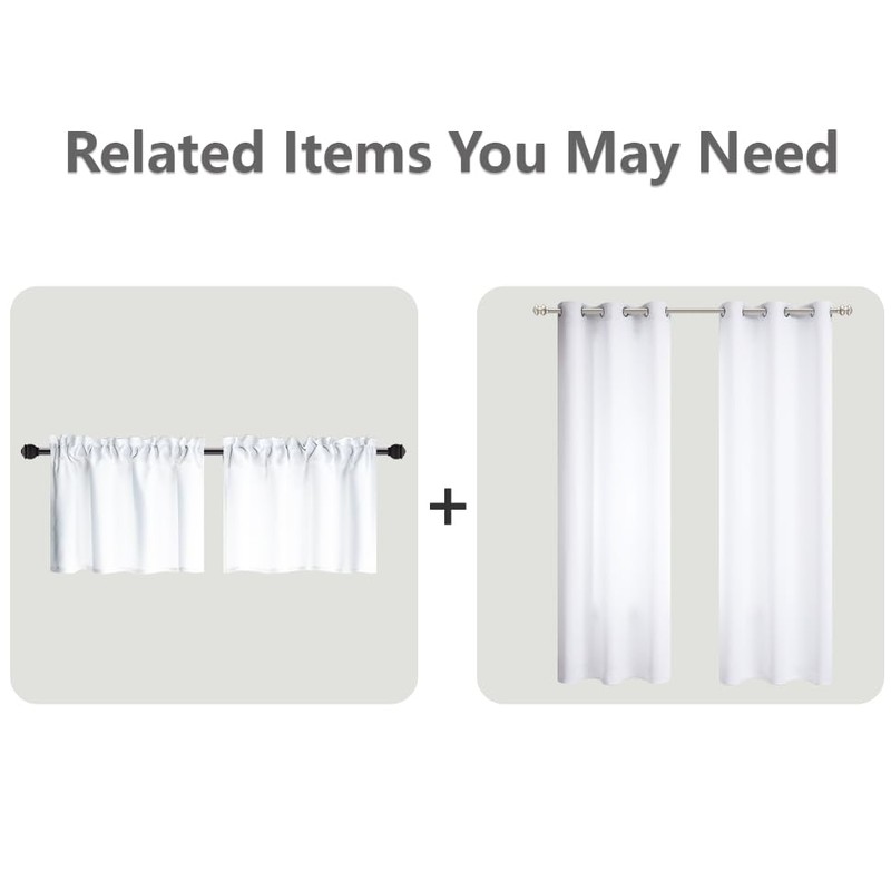Mrs.Naturall - Cortinas blancas de 72 x 63 pulgadas de