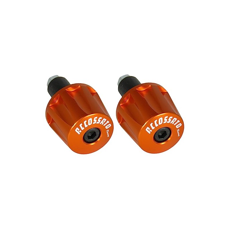 Pair of Orange Handlebar Counterweights with Inner Hole from 12mm
