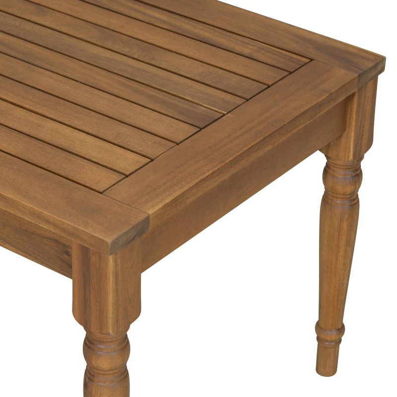 GDF Studio 40" Outdoor Acacia Wood Coffee Table, Lightweight Slatted