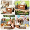Paper Plate Organizer, Wood Plate Dispenser for 7-12 Inches Plates