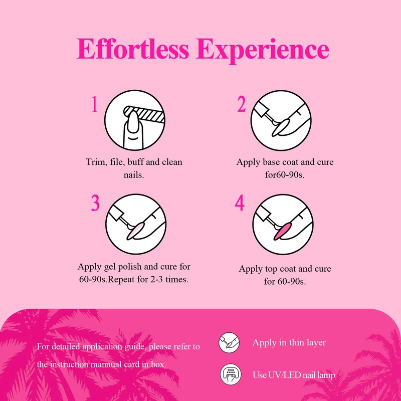 SHOYUM Gel Nail Polish, 1Pcs 15ML Hot Pink Gel Polish