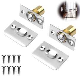2 Pcs Adjustable Roller Ball Door Catch, Push to Open Door Catches, Latch Door Closer Spring Ball Bearing Door Door Hardware for Doors Cupboards Cabinets and Wardrobes Including Fixing Screw