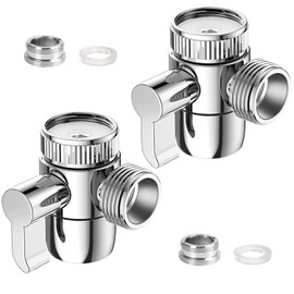 OMIGA Pack of 2 3-Way Diverter Valve Tap Adapter Diverter Valve Shower Diverter Valve for Kitchen Bathroom Shower System for G1/2 M22 X M24 Tap Adapter