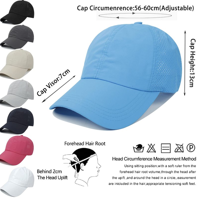 Enwokran Baseball Cap Women's Mesh Quick Drying Ponytail Baseball Cap,