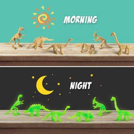 Byncceh Dinosaur Fossil Digging Kit for Kids - Excavate 12 Prehistoric Bones, Includes Glow in The Dark Dino Fossil - STEM Educational Archaeology Science Toy Ages 6-12