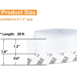 20 Ft Door Weather Stripping Door Seal Strip Tape, Silicone Door Draft Stopper,Self Adhesive Shower Door Bottom Seal, Door Insulation Strip for Door Frame Windows and Glass Gaps (Transparent, 45mm)