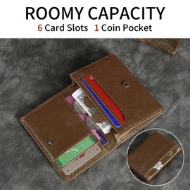 LEEXTON Large Capacity Men's Leather Wallet with RFID Protection, Wallet with Coin Compartment and 11 Card Slots, Coffee colour, Modern and elegant