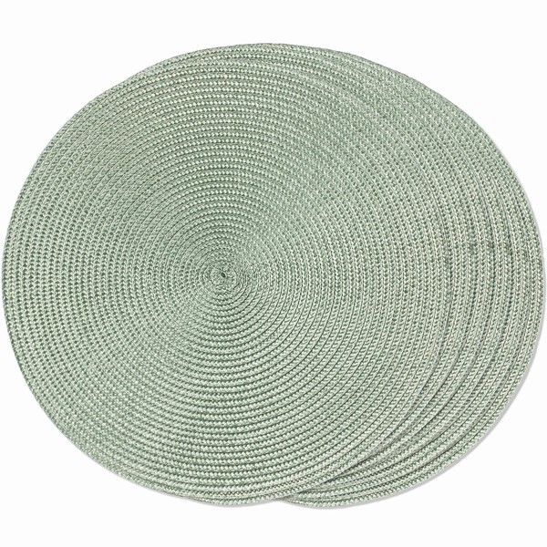 FunWheat Round Braided Placemats Set of 6 Place Mats for