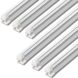 SHINESTAR 4FT LED Shop Lights, 40W 5000LM 5000K LED Shop Light Super Bright 75% Energy-Saving Linkable T8 Light Tube Integrated Fixture for Workshop Garage Basement, 6 Pack