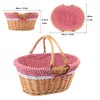 Geytetqi 14.2 Inch Natural Wicker Basket with Linen Cotton Cloth