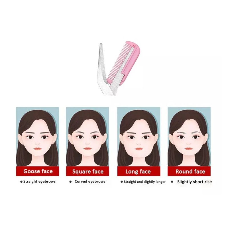 QIANLONG Tijeras Con Peine Para Cejas Depilación Aseo Facial Pestañas